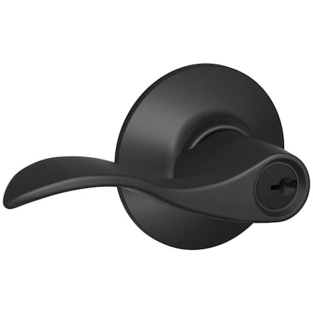 Schlage Schlage Accent Matte Black Entry Lever Key: K4 1-3/4 in. F51ACC622K4